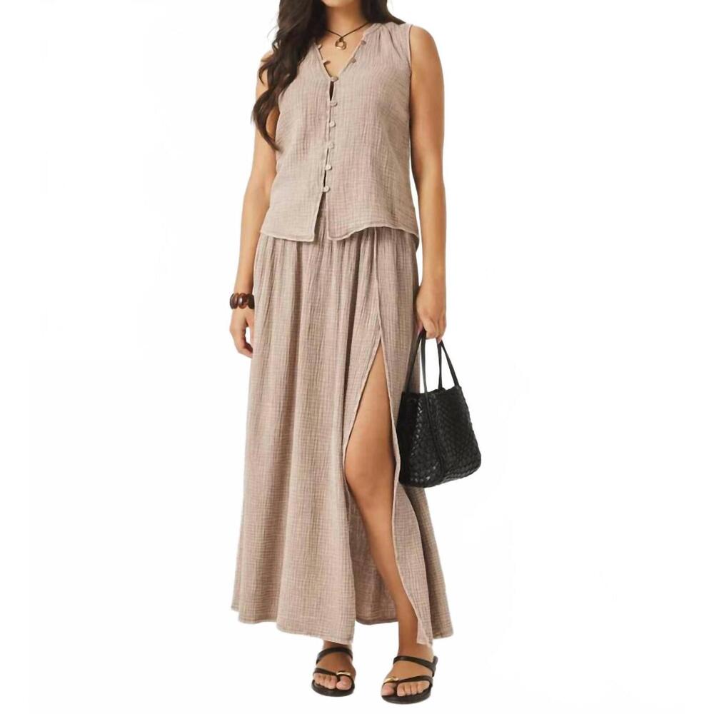 NEW SPLENDID ava gauze maxi skirt in light wicker